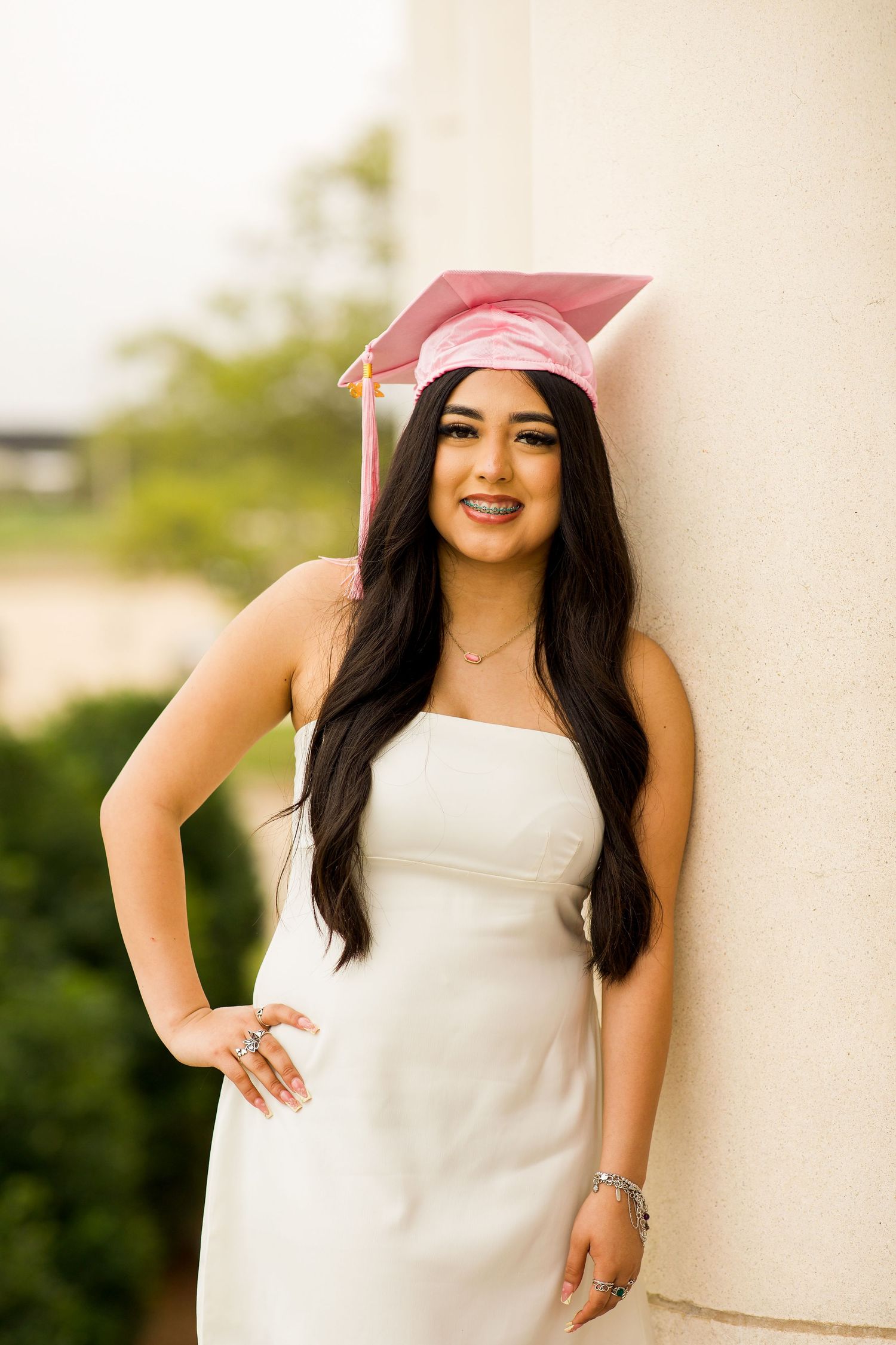 Senior portrait of a high school student in a downtown Orlando park