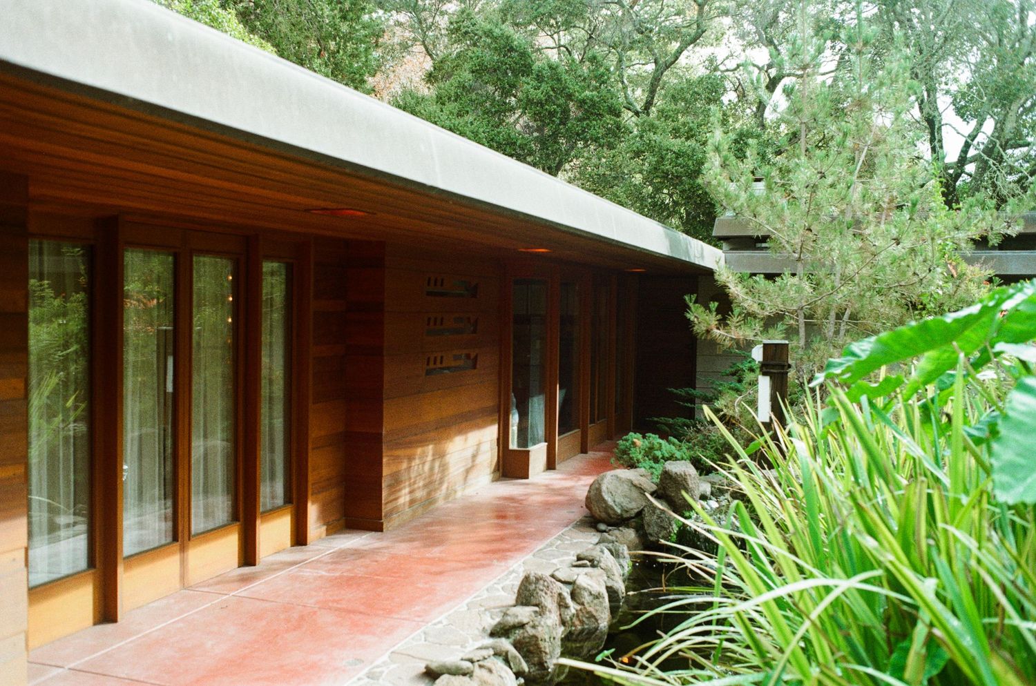 Buehler Estate exterior hallway.