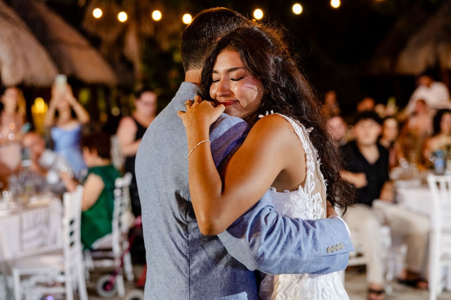 Candid wedding moment captured by Paco Aguilar during a destination wedding in Mexico