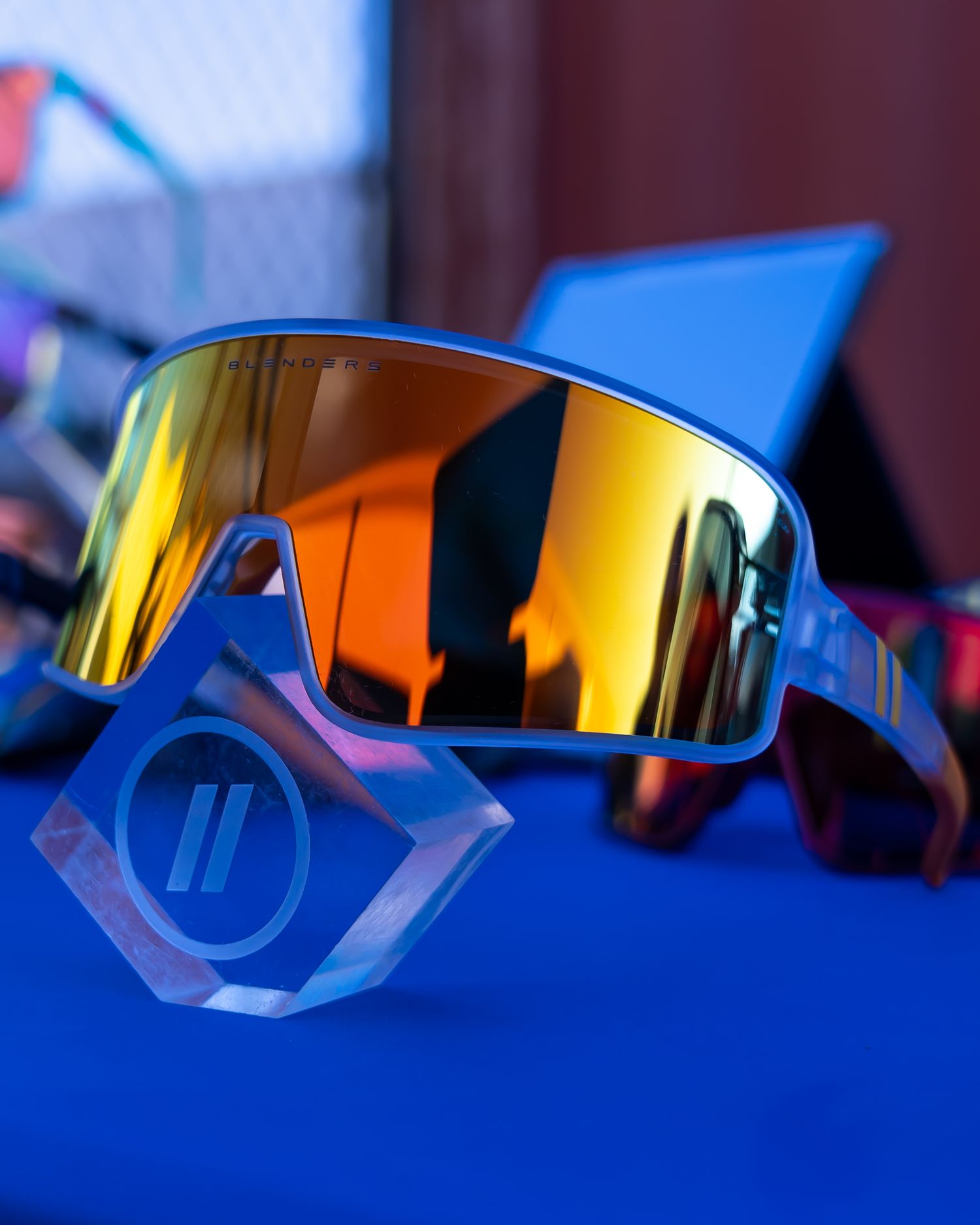Product photography of stylish sunglasses for an eyewear brand captured at an Austin event for social media marketing use.
