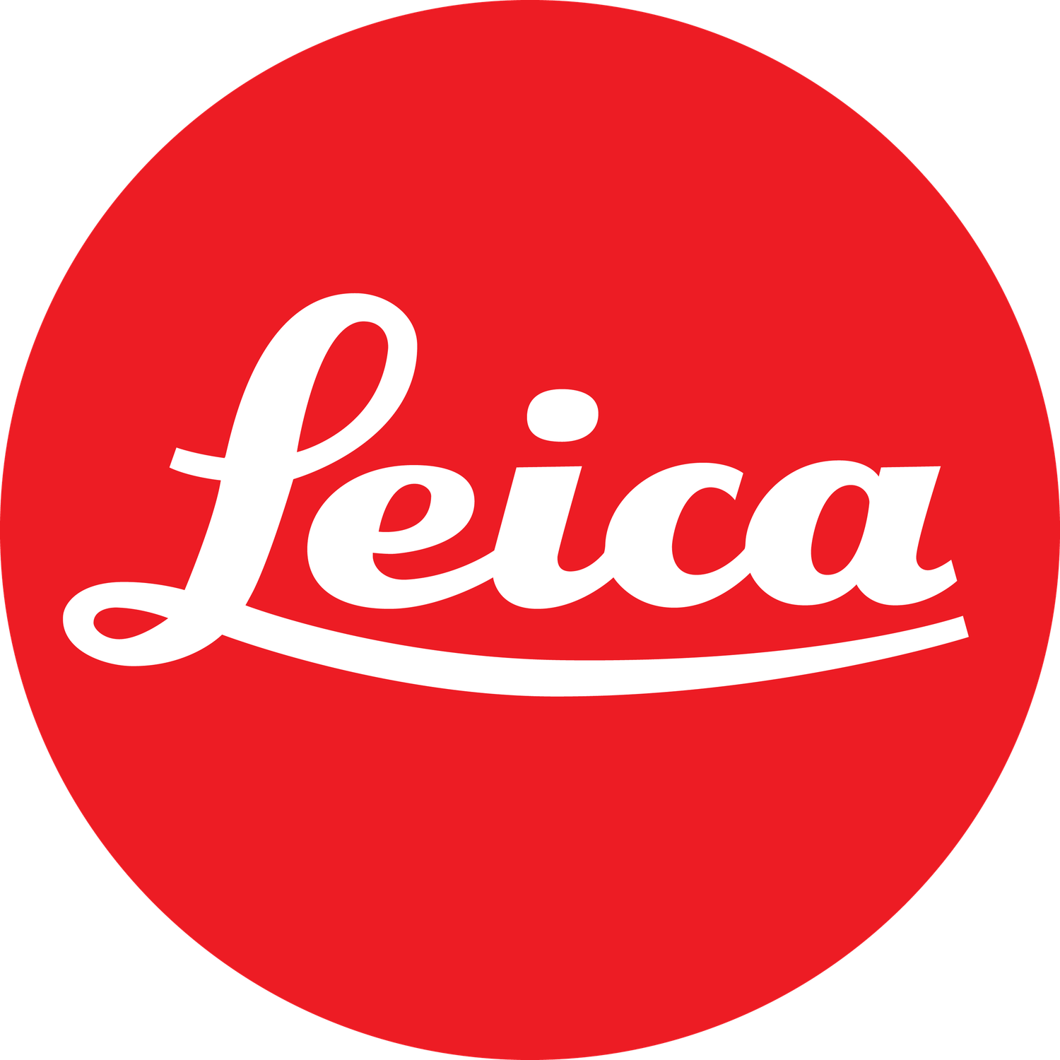 Red circular logos or badges arranged in a row showing different variations of a brand identity design.