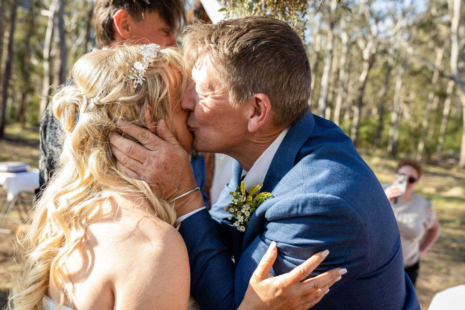 Joyful wedding celebration moments captured during outdoor ceremony.Gold Coast wedding photographer
