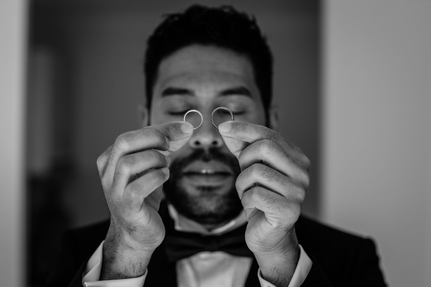 Black and white photos capturing genuine laughter and friendship during pre-wedding preparations. Surfers Paradise Golf Club wedding.