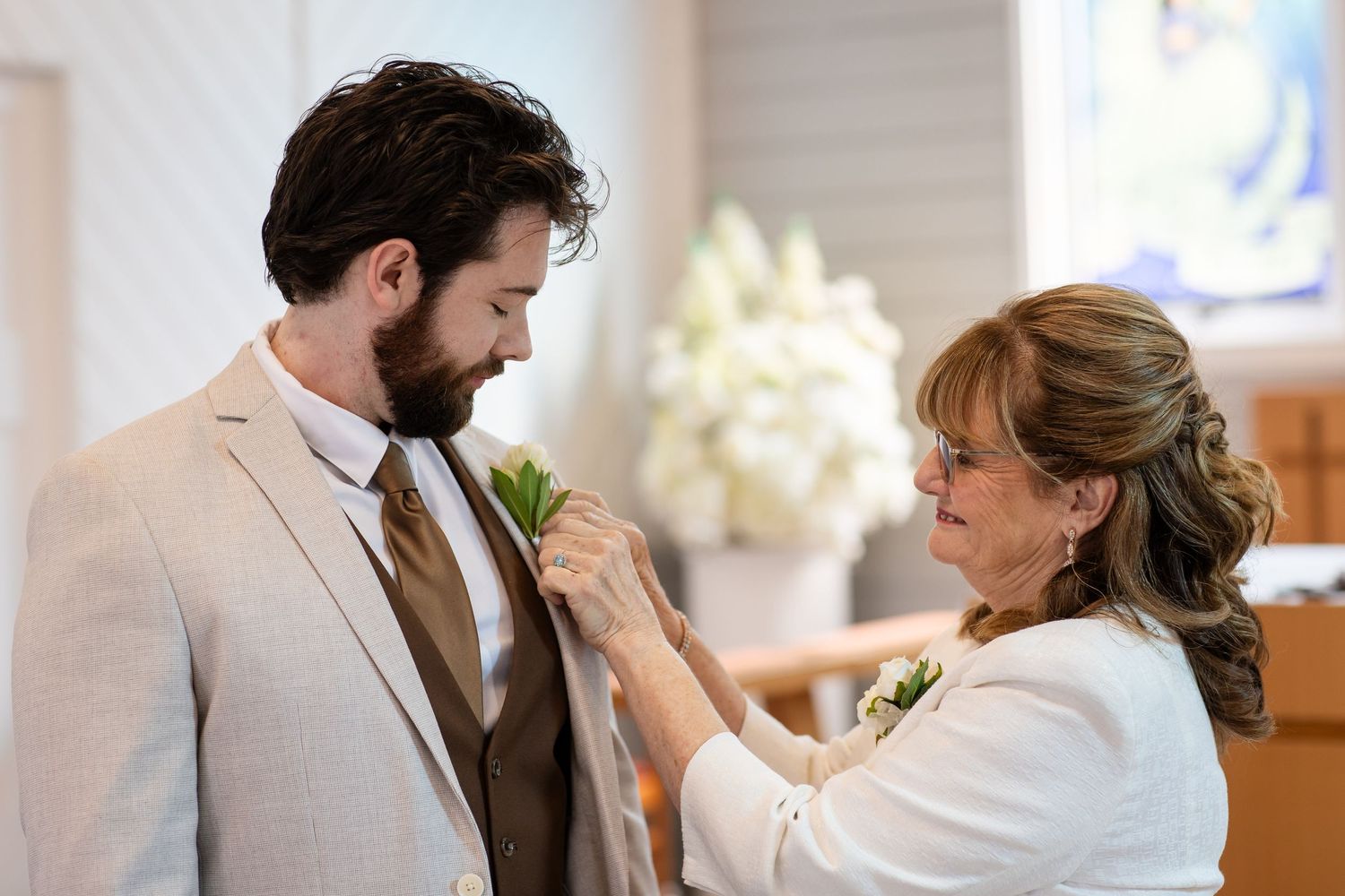 Tender emotional moments shared during a wedding ceremony.
