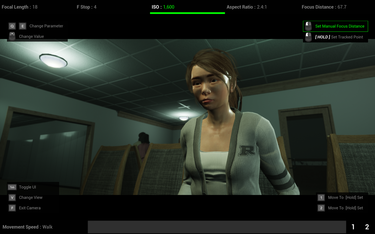 Screenshot from Half-Life 2 showing a character in a white tank top in a dimly lit indoor setting.