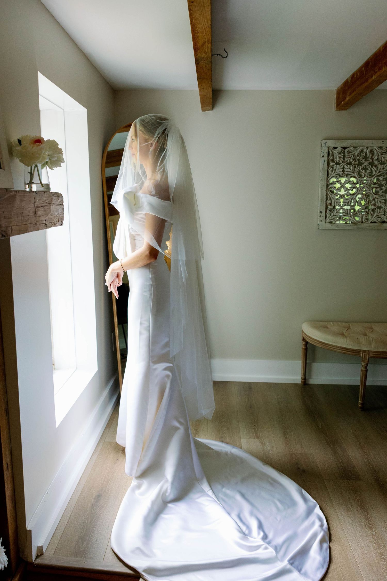 bride under veil shot