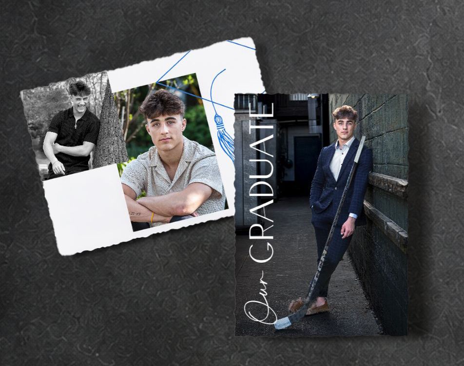 Custom high school graduation cards in Rochester, MI by Jocelyn M. Photography—elegant senior announcement announcements.