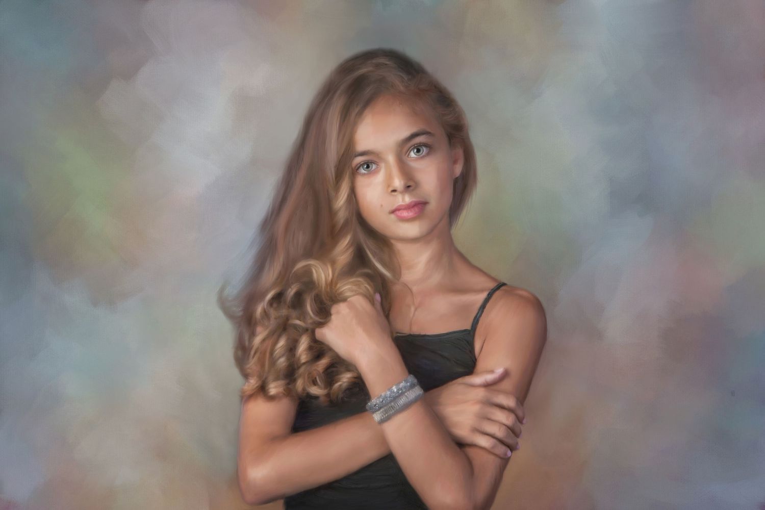 Fine Art Milestone girls portrait session in Rochester, MI by Jocelyn M. Photography—12 year old girl posing against soft backdrop.