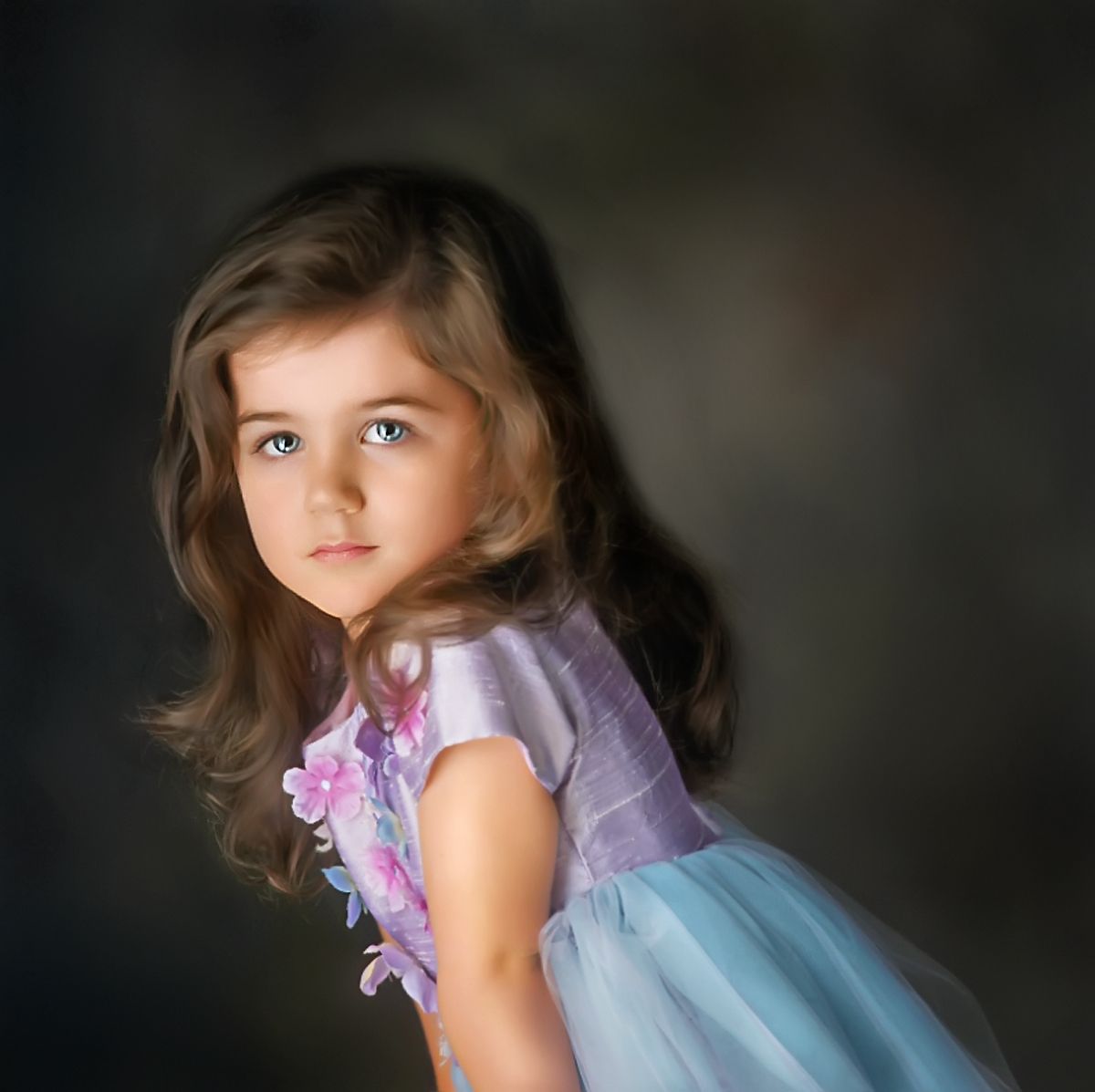Fine art milestone children's session in Rochester, MI by Jocelyn M. Photography—young girl posing in lavender tulle dress.