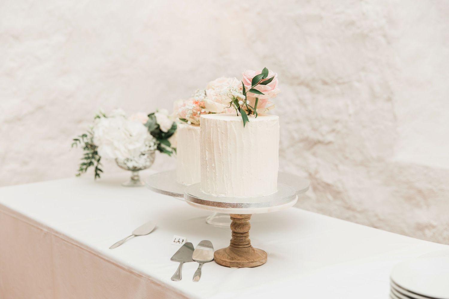 Miniature wedding cake with tropical florals for Florida Keys elopement