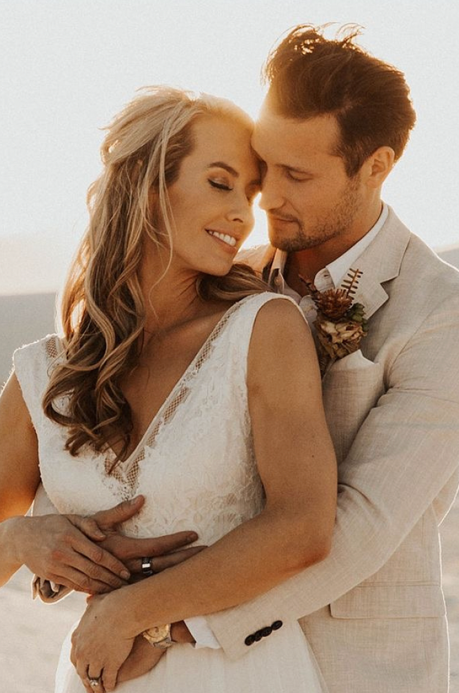 Editorial bridal portrait with soft veil and golden light in Miami