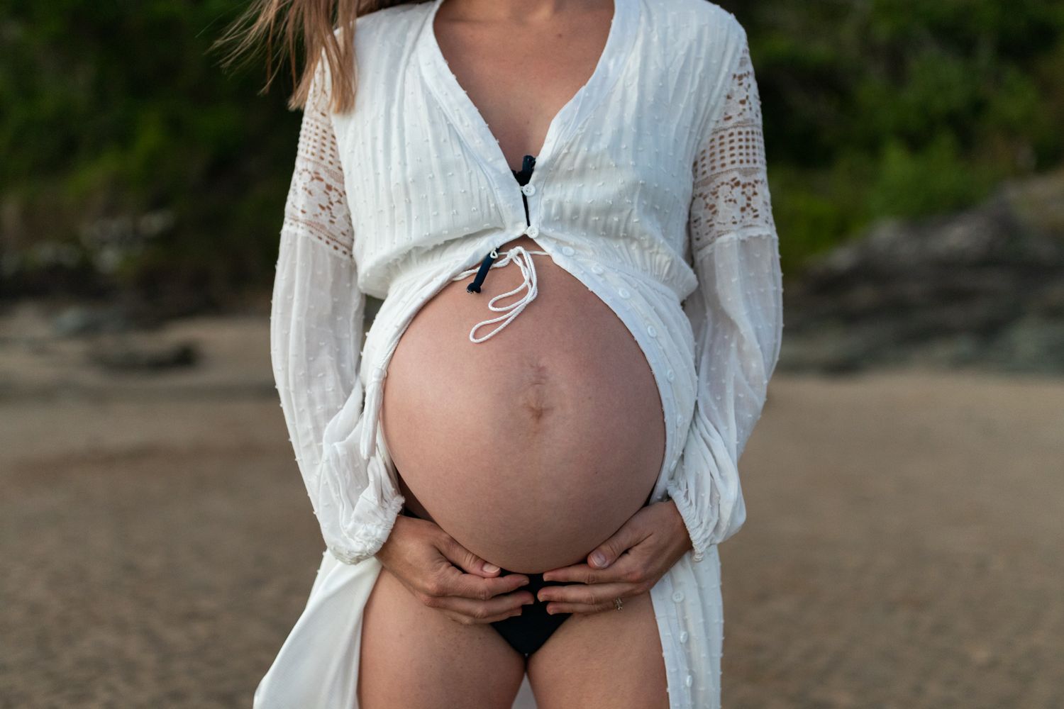 Candid maternity portrait at the beach – Coffs Coast photographer