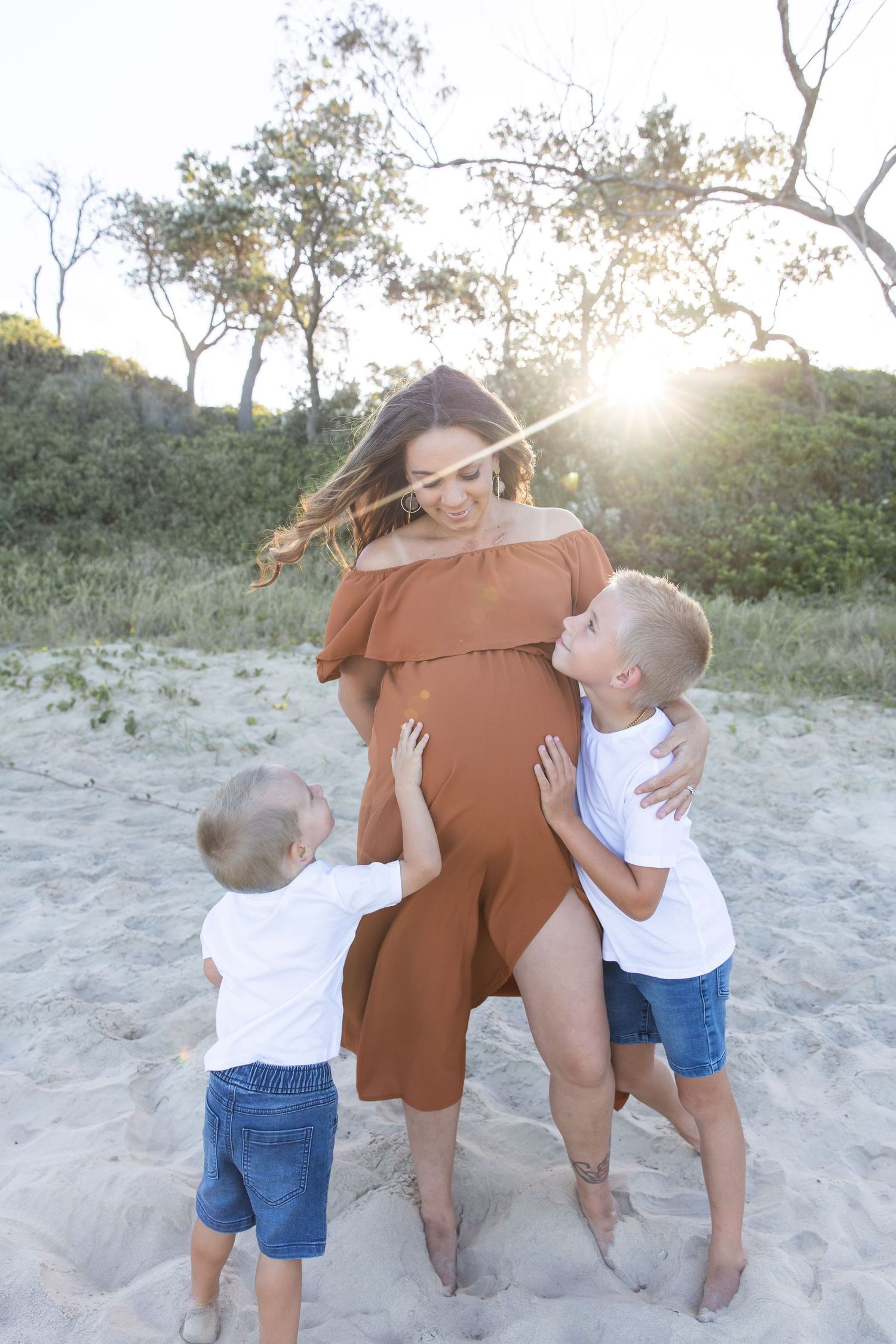 Candid maternity portrait at the beach – Coffs Coast photographer