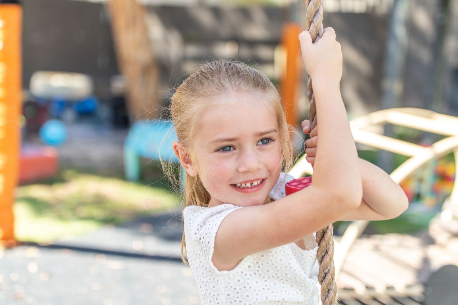 Candid preschool moment with children playing outdoors on the Coffs Coast