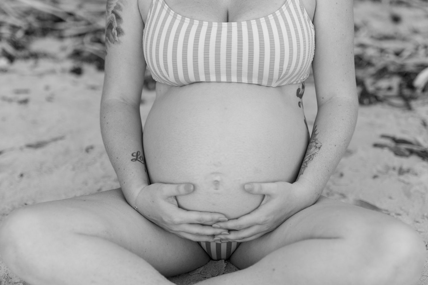 Candid maternity portrait at the beach – Coffs Coast photographer