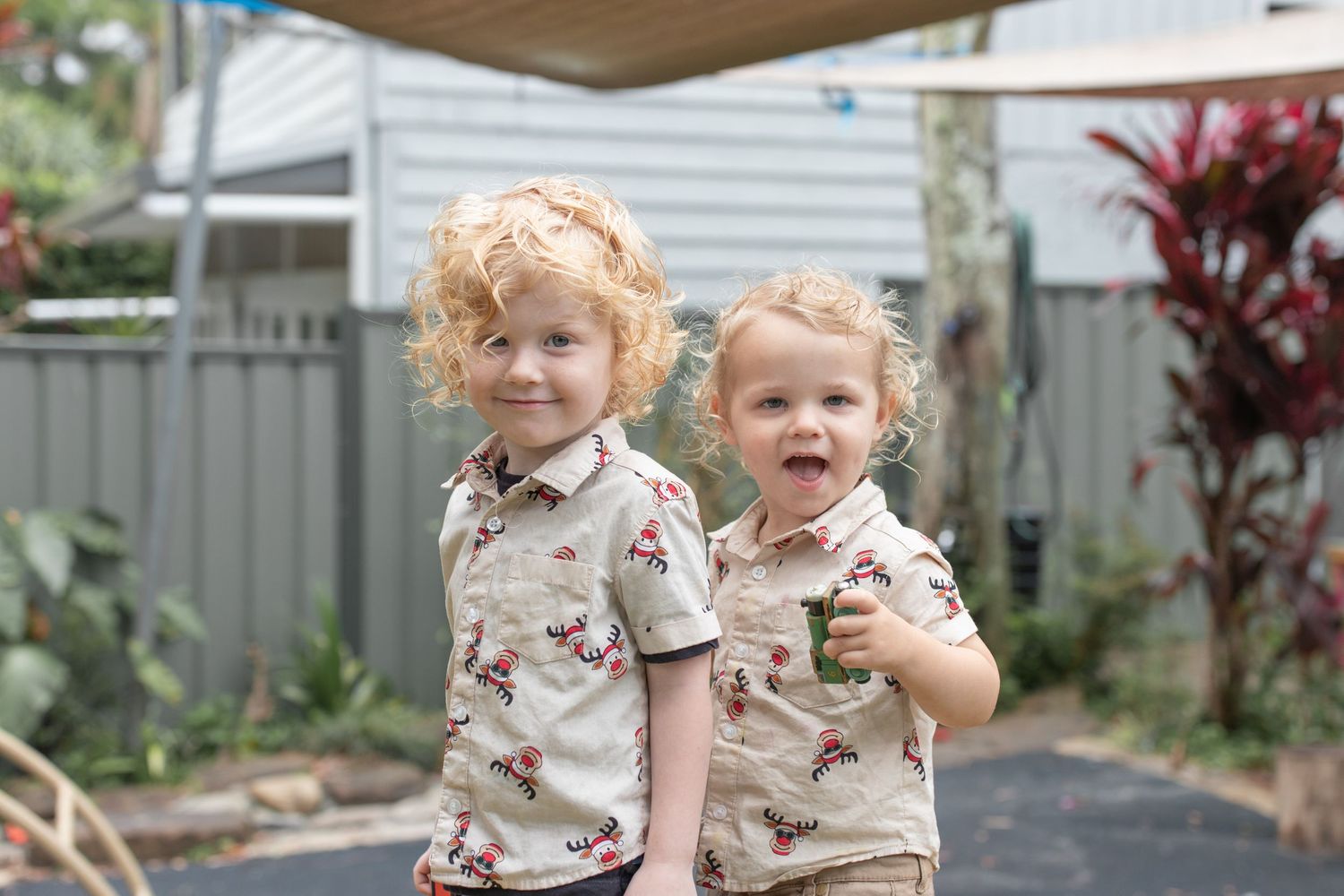 Candid preschool moment with children playing outdoors on the Coffs Coast