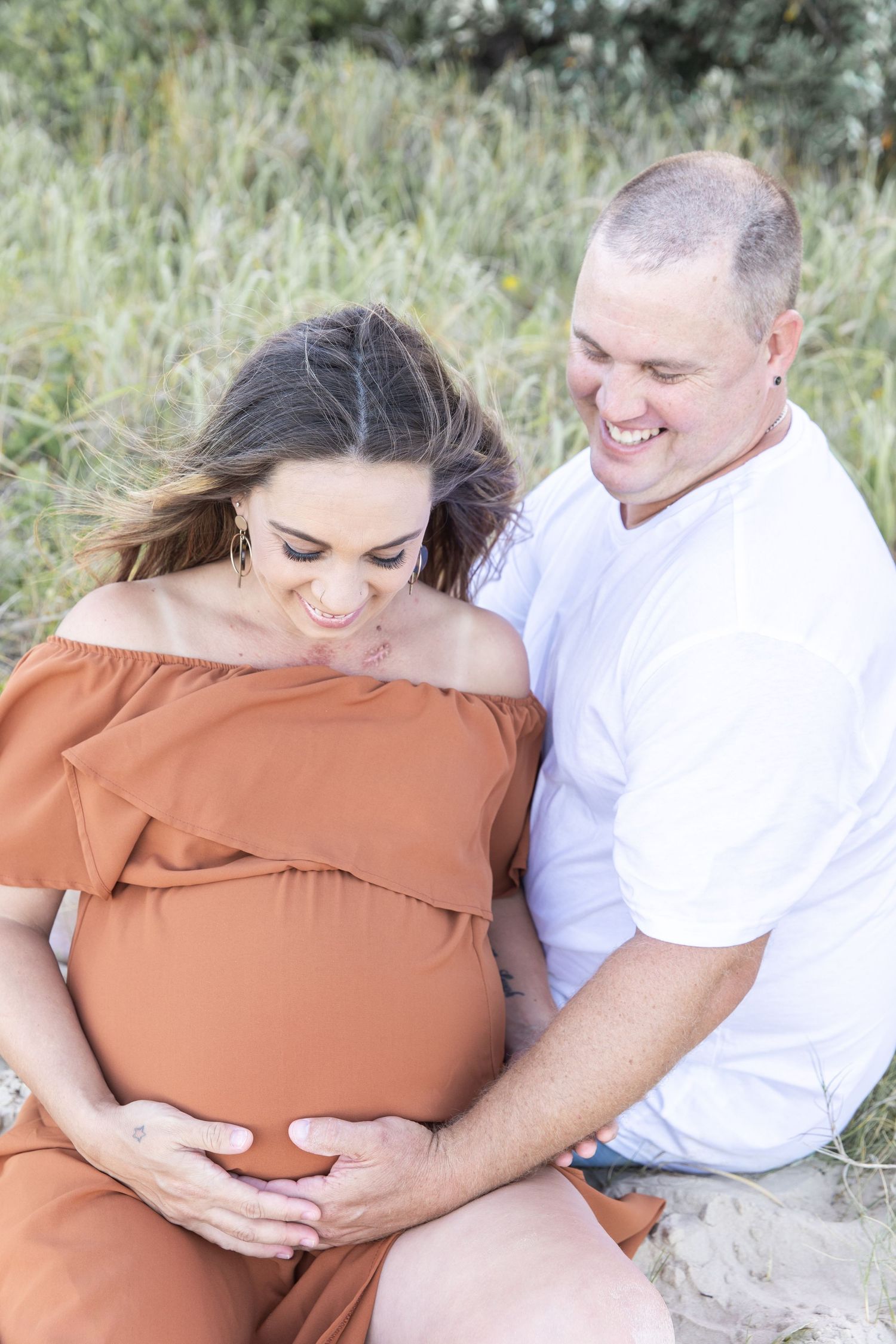 Candid maternity portrait at the beach – Coffs Coast photographer