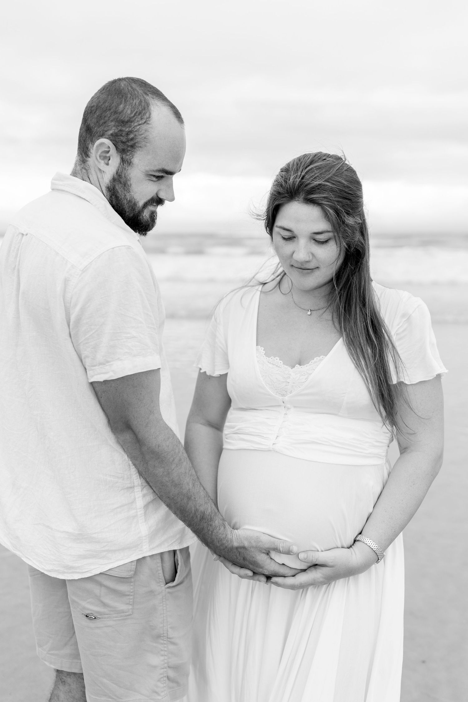 Candid maternity portrait at the beach – Coffs Coast photographer