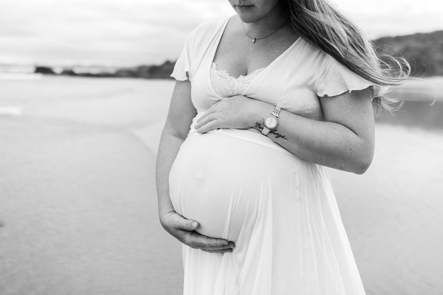 Candid maternity portrait at the beach – Coffs Coast photographer