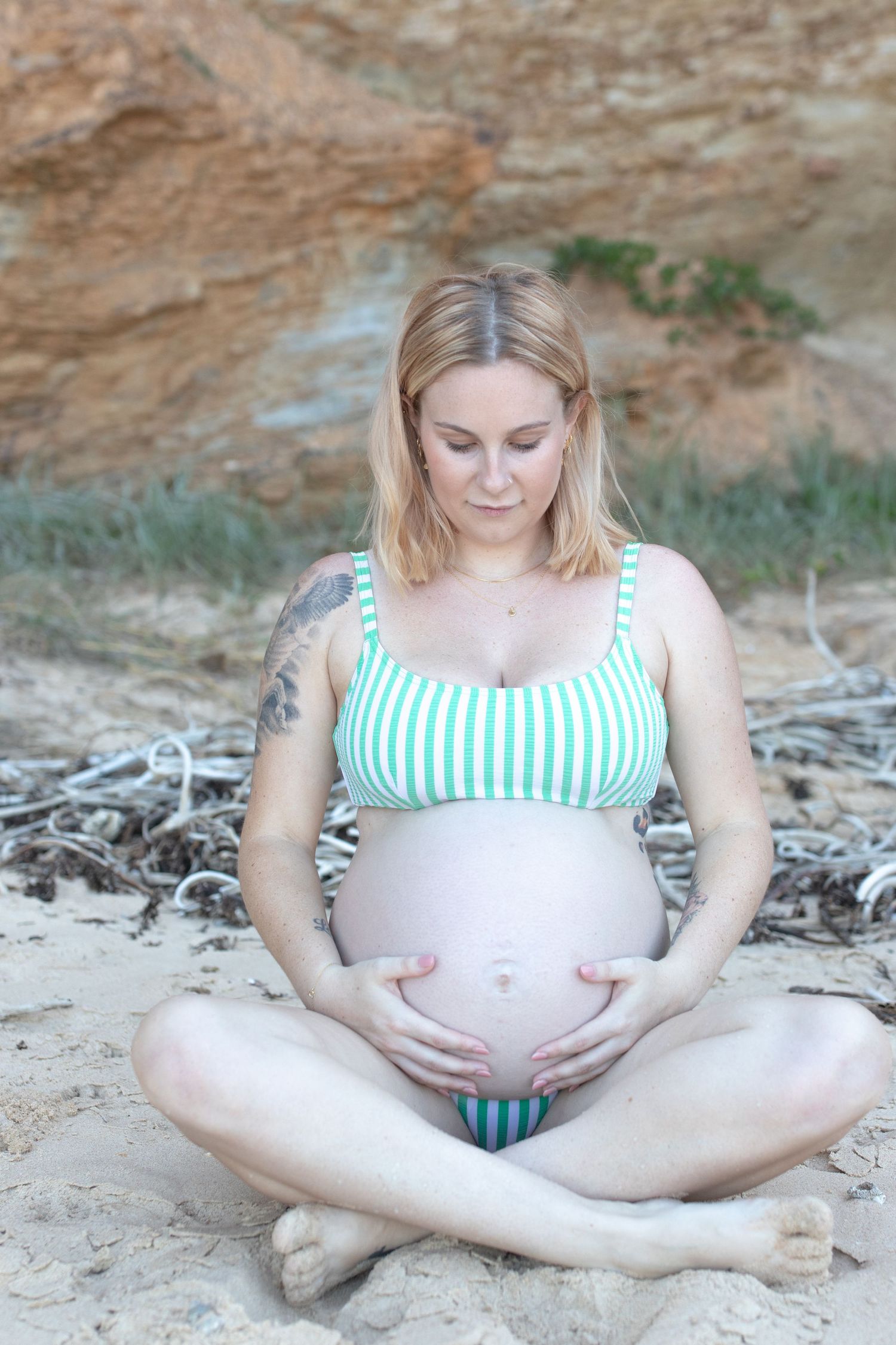 Candid maternity portrait at the beach – Coffs Coast photographer