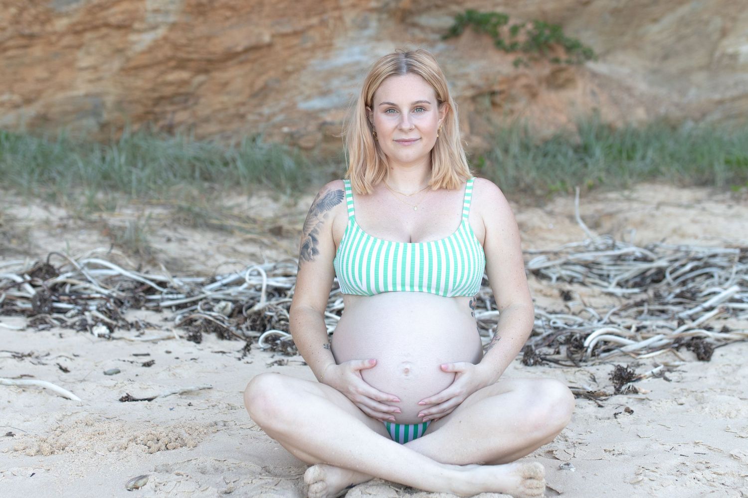 Candid maternity portrait at the beach – Coffs Coast photographer