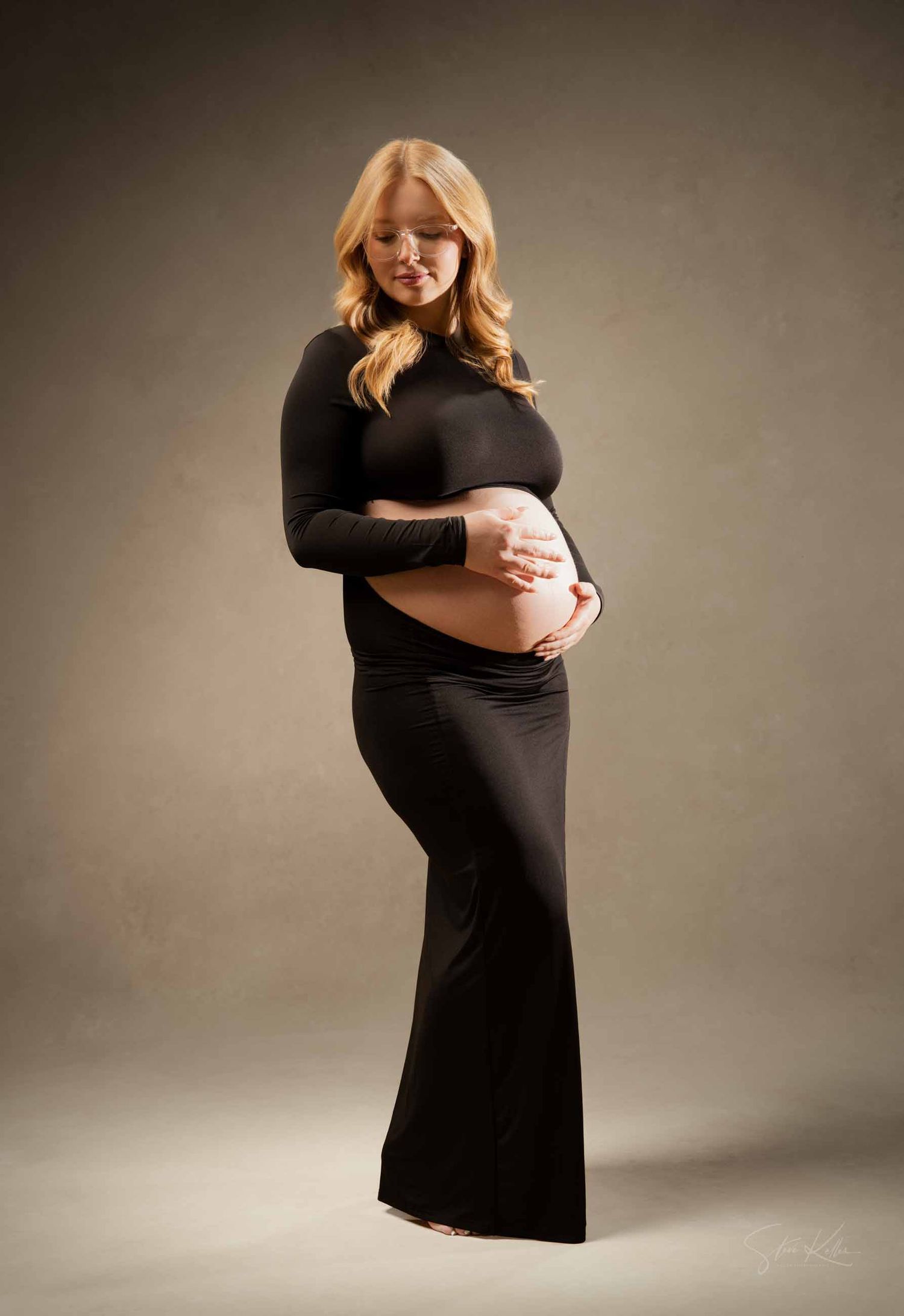 maternity photoshoot black dress PinkBlush Black Long Sleeve Photoshoot Maternity Gown/Dress