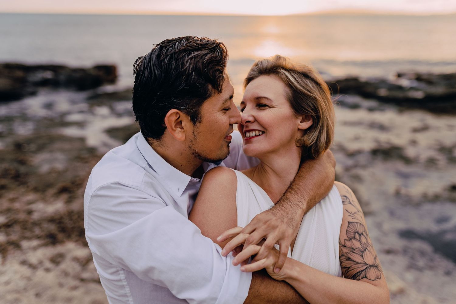 Paarshooting, Mallorca, Palma, Sonnenuntergang, Sunset, Glücksmomente Kerstin Jochens, Liebe, Paarfotos, emotional, Hochzeit, authentisch