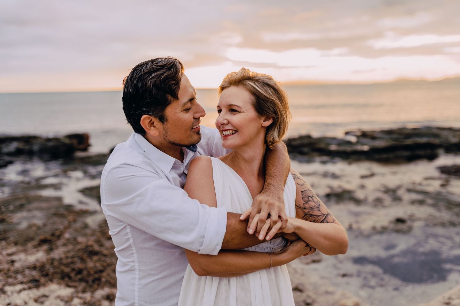 Paarshooting, Mallorca, Palma, Sonnenuntergang, Sunset, Glücksmomente Kerstin Jochens, Liebe, Paarfotos, emotional, Hochzeit, authentisch