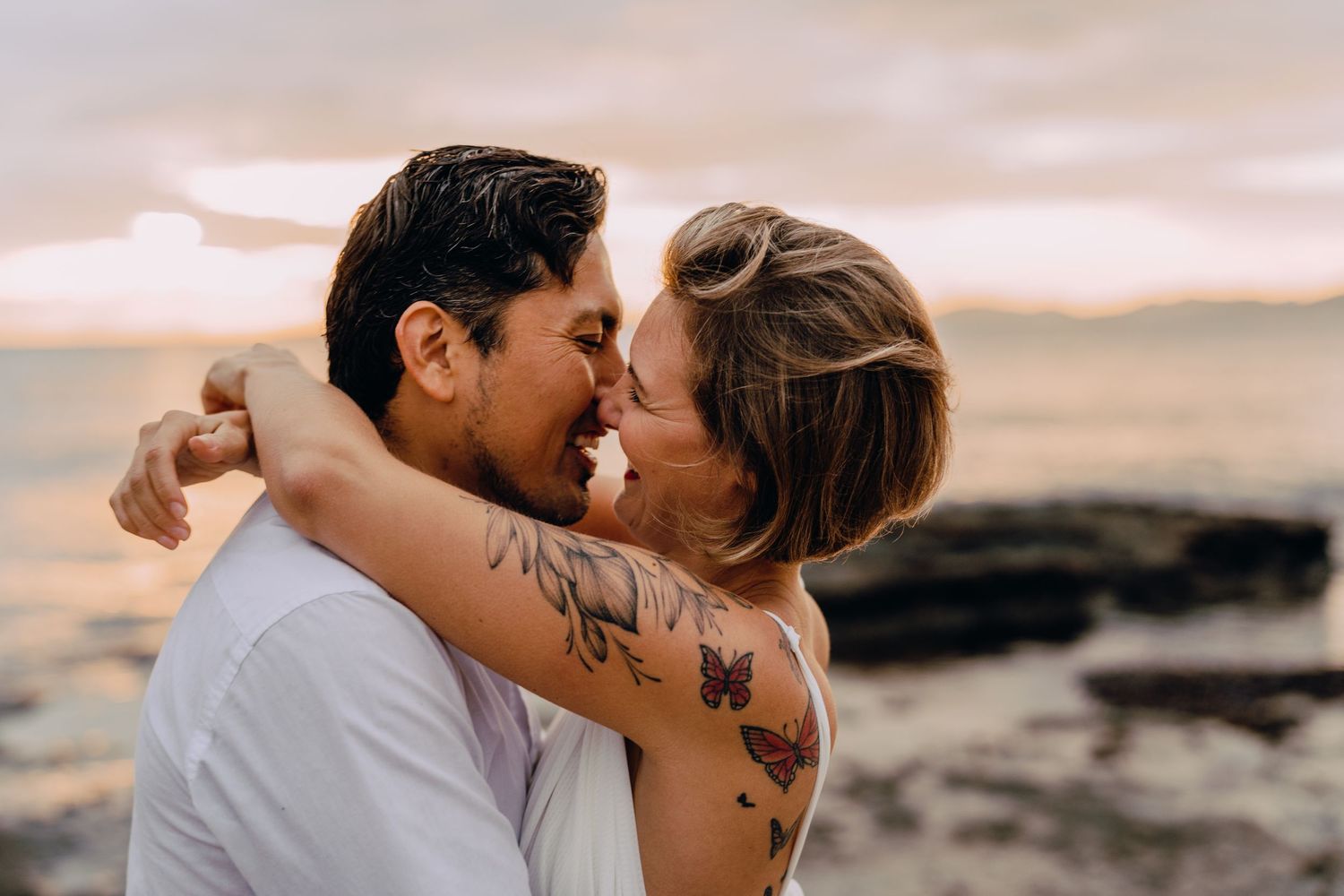 Paarshooting, Mallorca, Palma, Sonnenuntergang, Sunset, Glücksmomente Kerstin Jochens, Liebe, Paarfotos, emotional, Hochzeit, authentisch