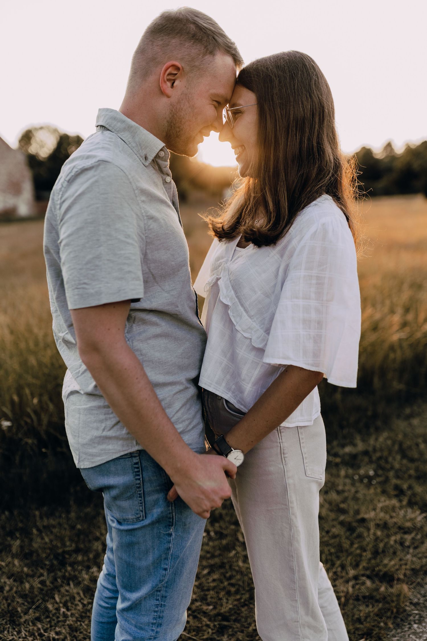 Fotoshooting in Dragun (Mecklenburg-Vorpommern), Paarshooting im Abendlicht, Sunset, Sonnenuntergang, Glücksmomente Kerstin Jochens, Emotion