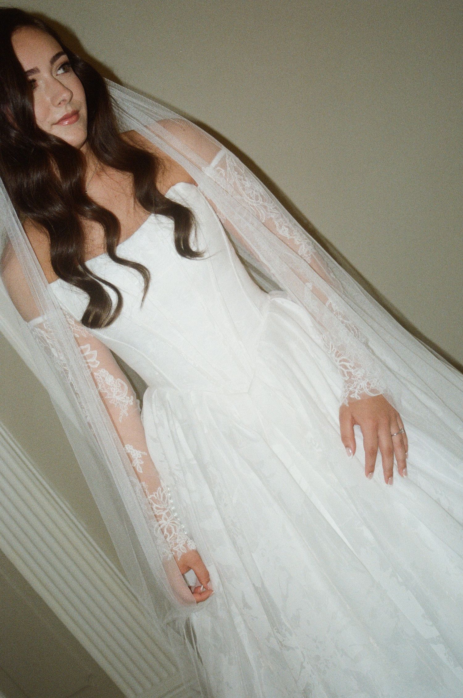 film detail photo of bride's dress