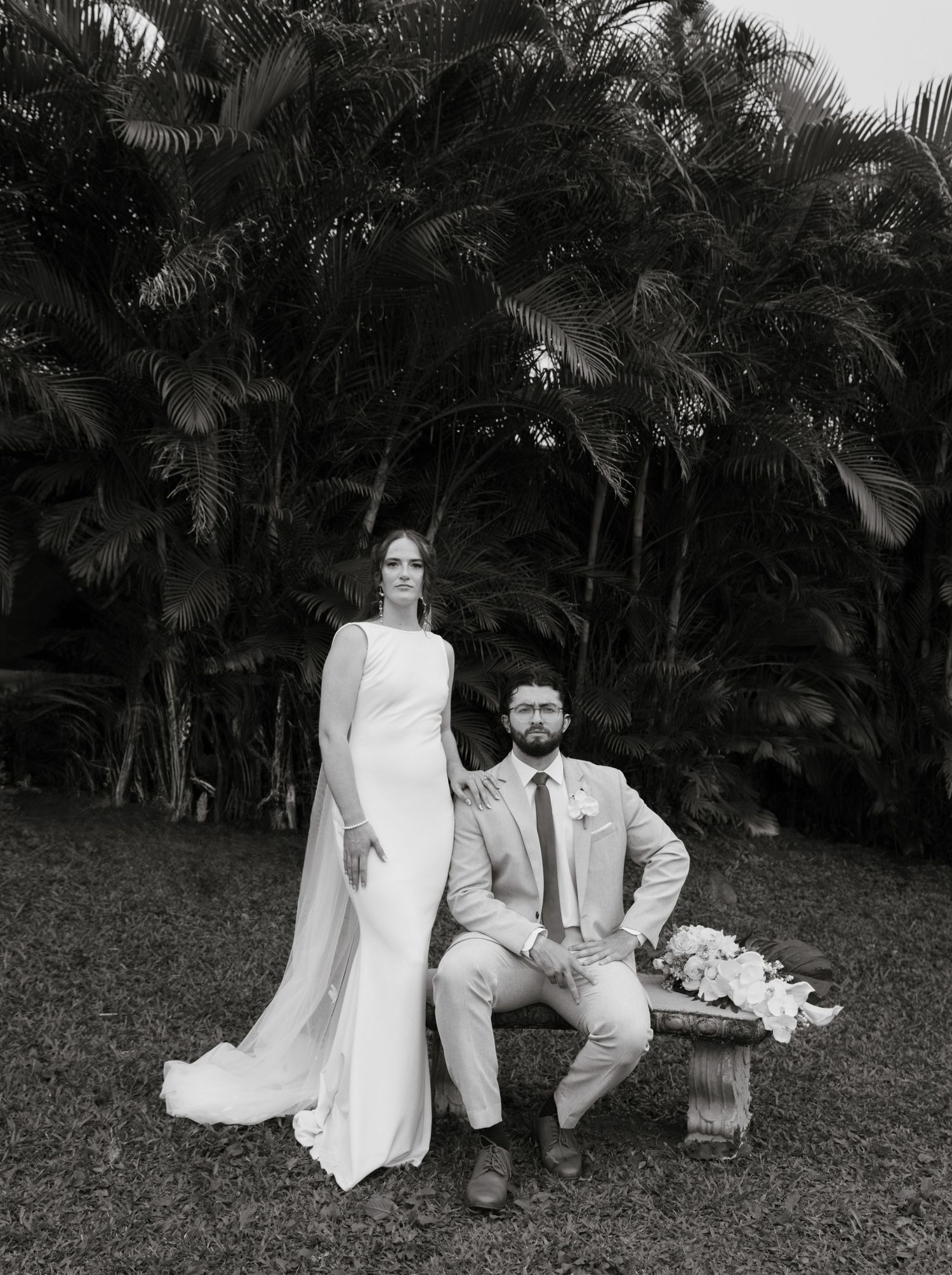 editorial posed bride and groom in costa rica