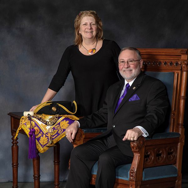 Formal portrait sitting for Grand Master Maggio's portrait painting by Bobbie Bush.