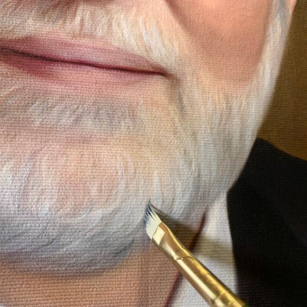 Detail of Grand Master Maggio's formal portrait painting by Bobbie Bush.