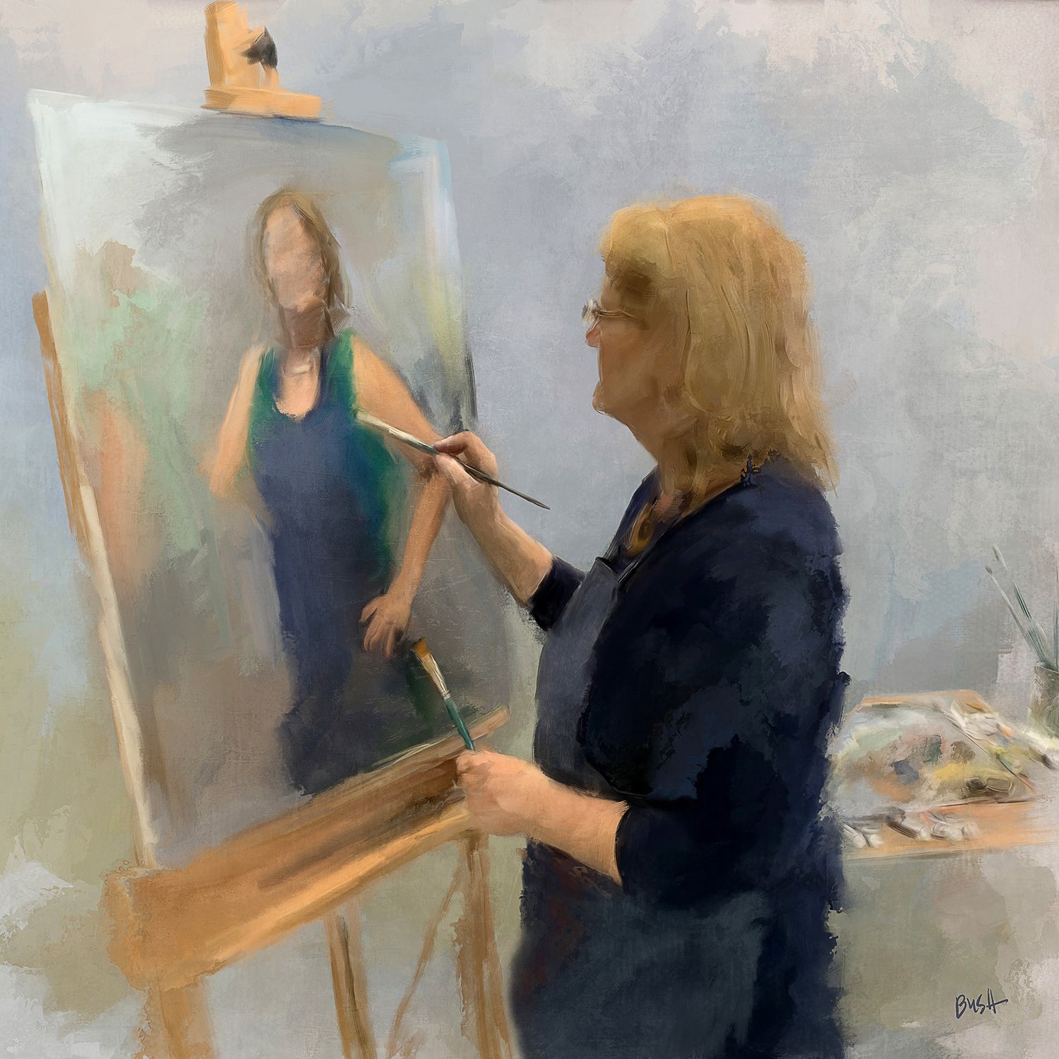 Bobbie Bush's mixed media painting 