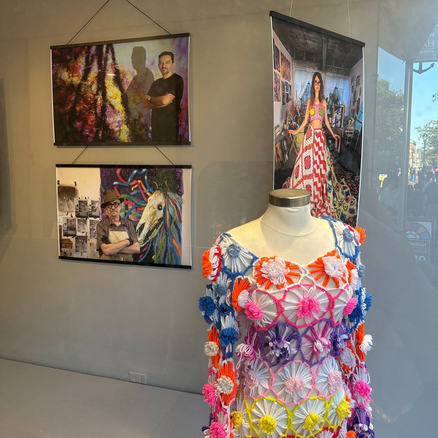 Public art installation featuring local Salem MA artists – Windows Into Artists’ Worlds.