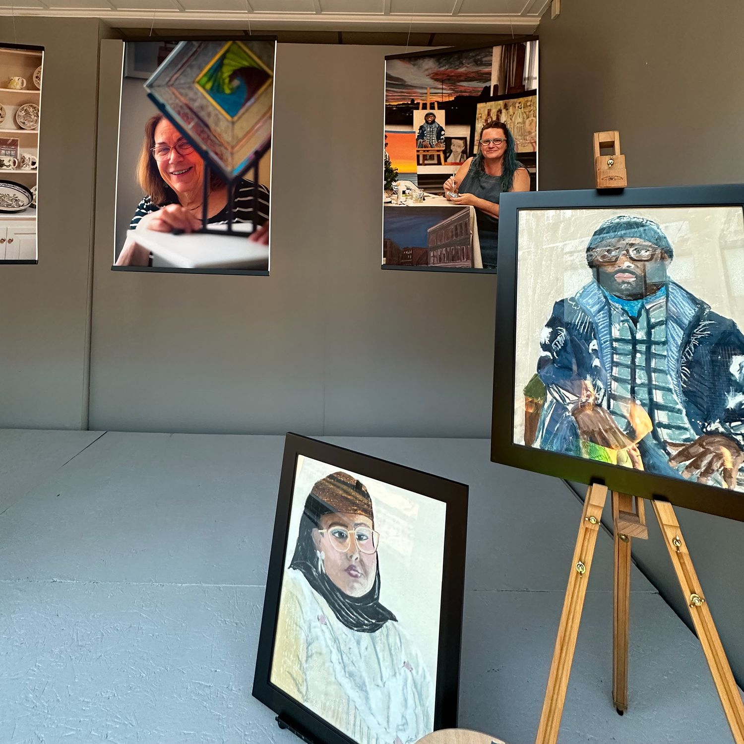 Public art installation featuring local Salem MA artists – Windows Into Artists’ Worlds.
