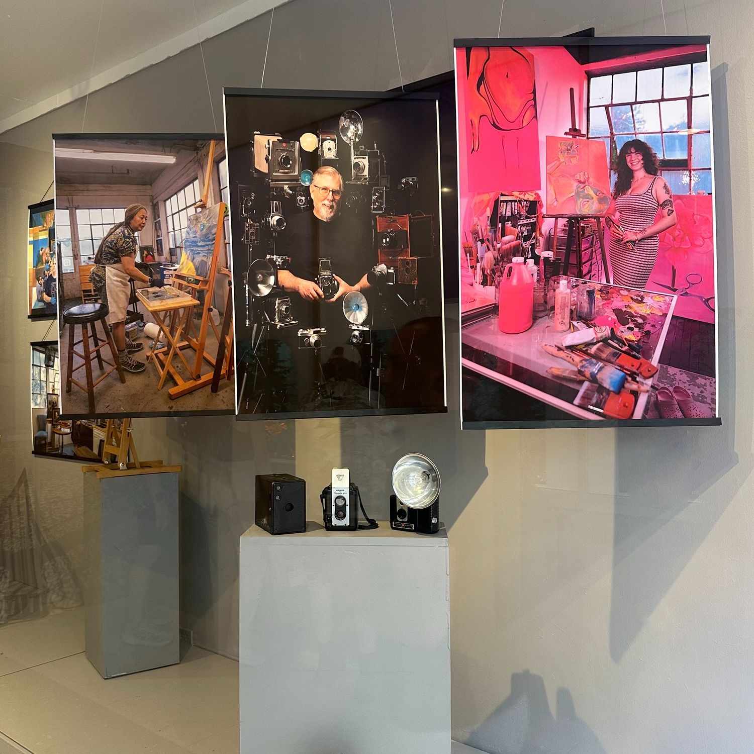 Public art installation featuring local Salem MA artists – Windows Into Artists’ Worlds.