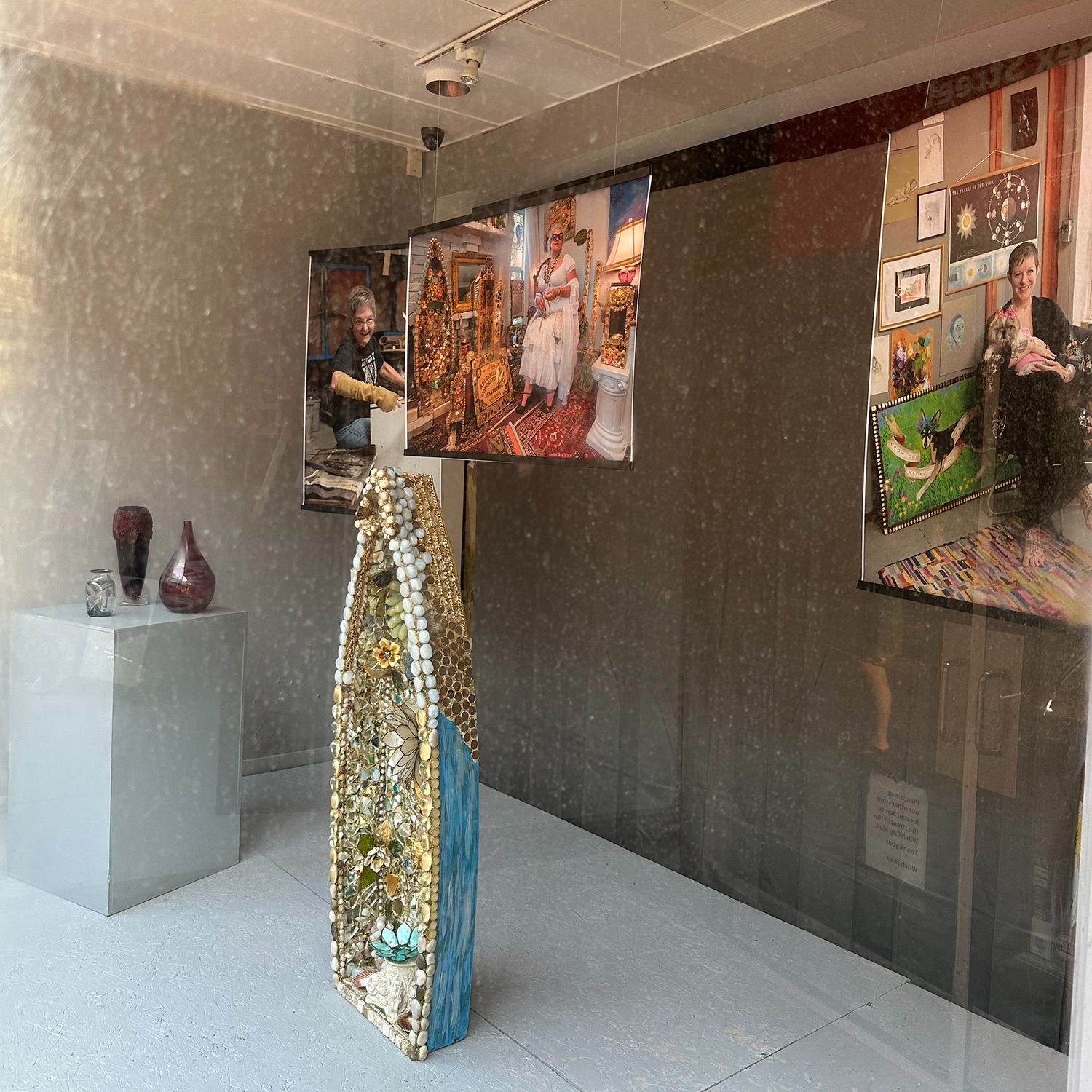 Salem Arts Creates window display on Essex Street, downtown Salem, Massachusetts