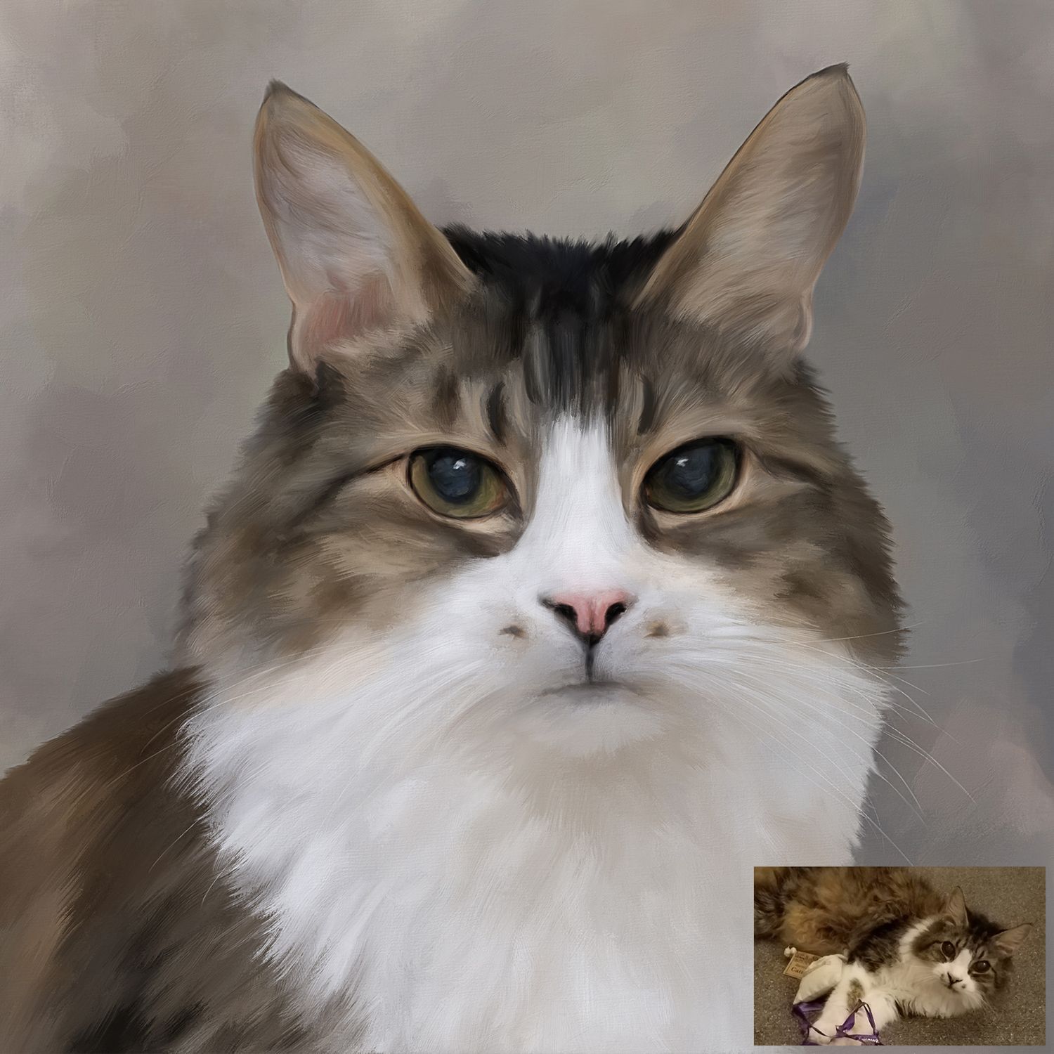 memorial pet painting of a cat