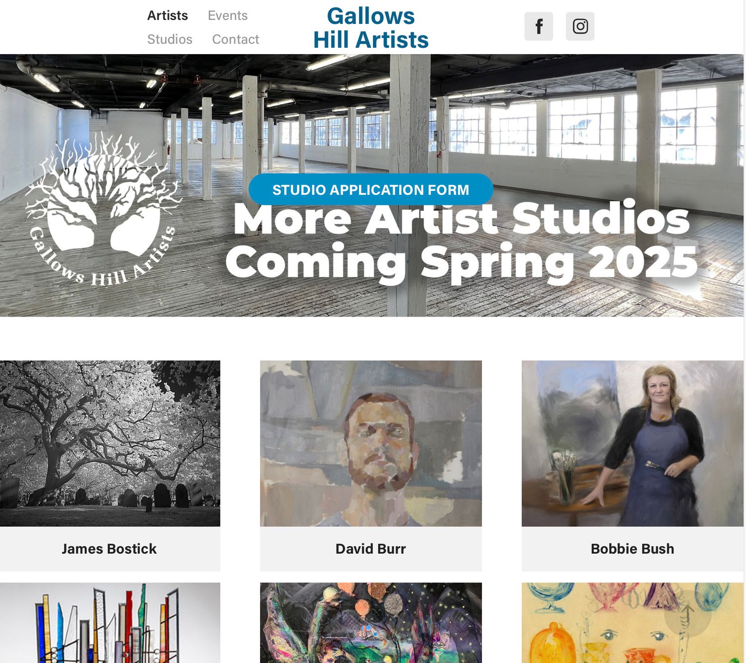 Gallows HIll Artists studio spaces in Salem MA and featured artists who are in the collective.