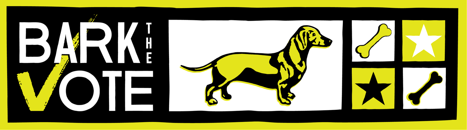 Logo for Bark The Vote for Dog Mayor of Seaport Boston November 2024.