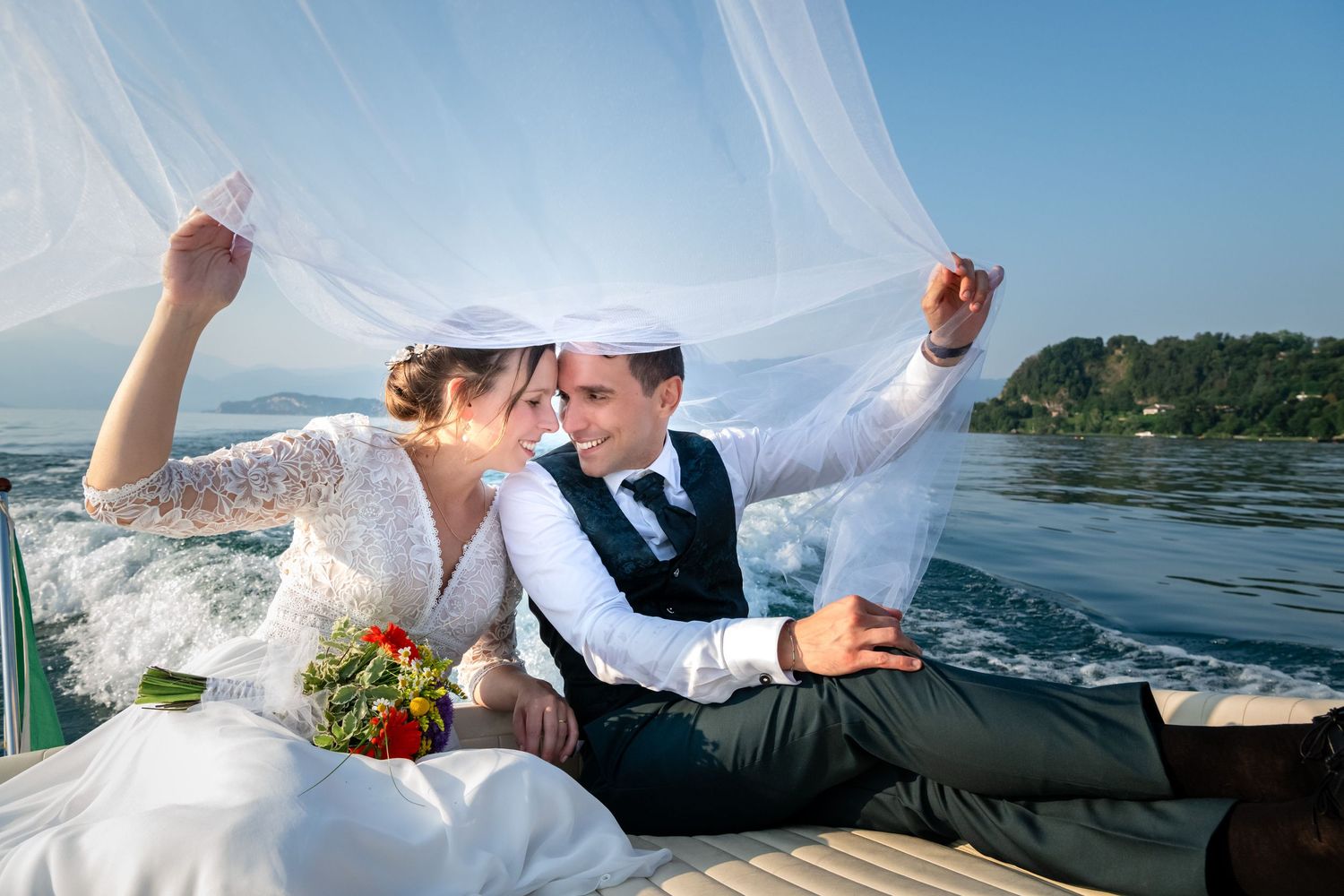 matrimonio sul lago maggiore barca