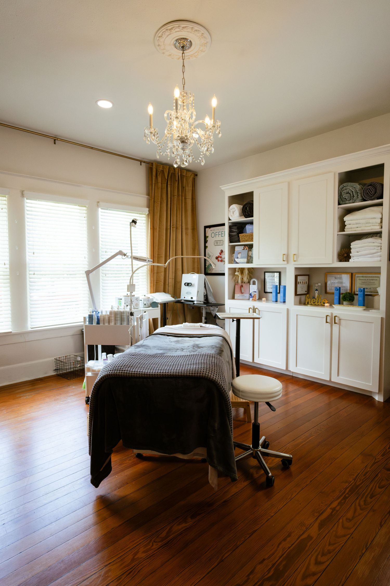 An esthetician's boutique salon in Georgetown, Texas.