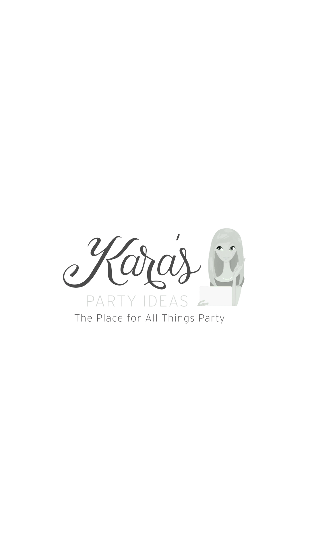 A decorative logo design featuring elegant script text and a ghost icon for a party planning website.