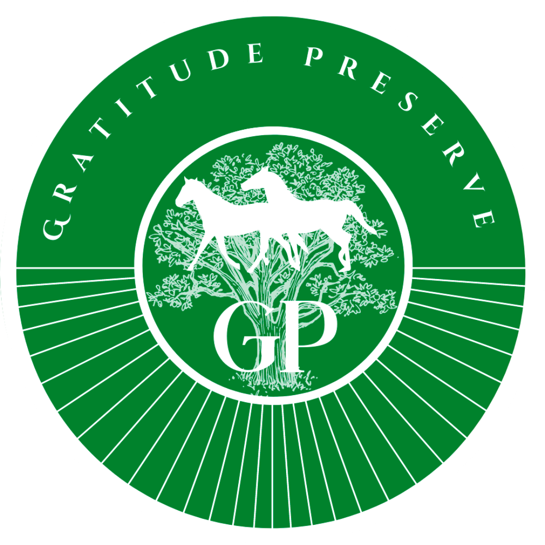 Five green vintage-style oval logos with horse and carriage motifs arranged horizontally.