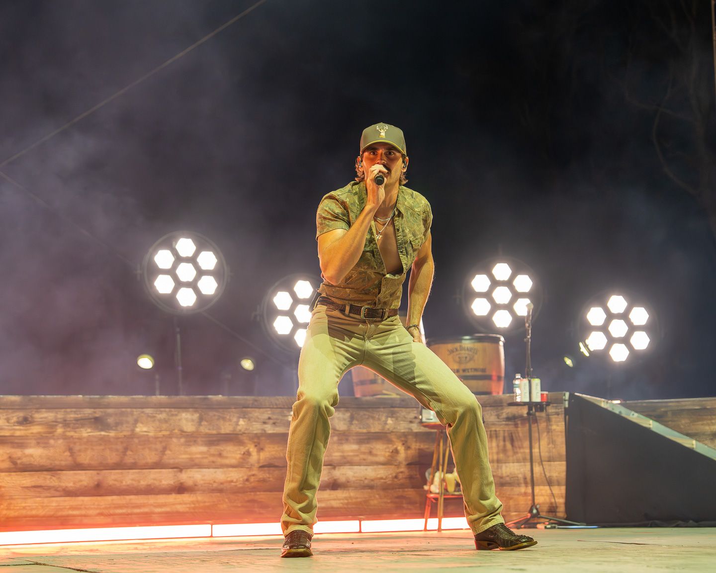 Tucker Wetmore performing live on stage at Round Rock Amphitheater in Round Rock, Texas.