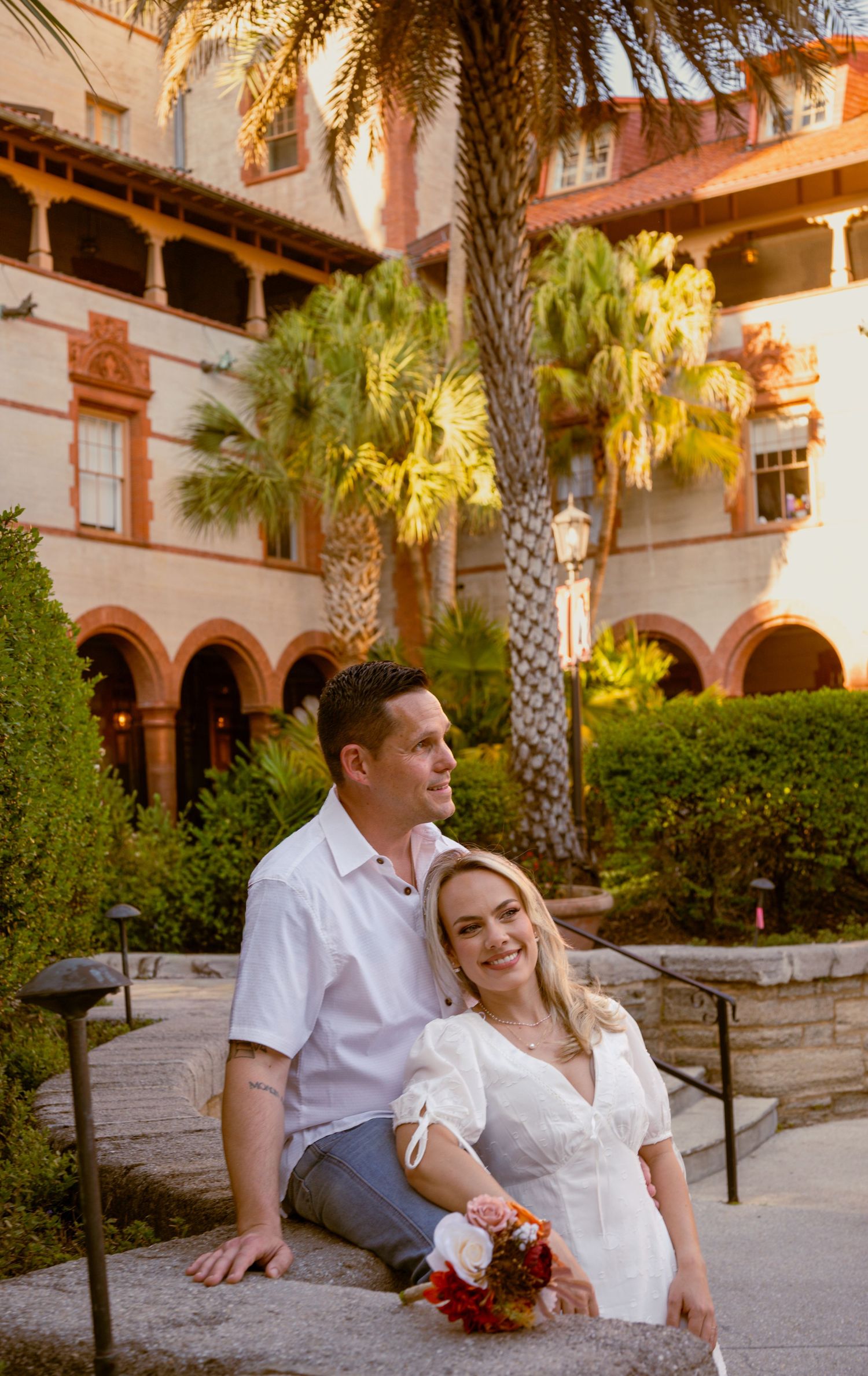 Couple during an engagement session in St. Augustine, Florida