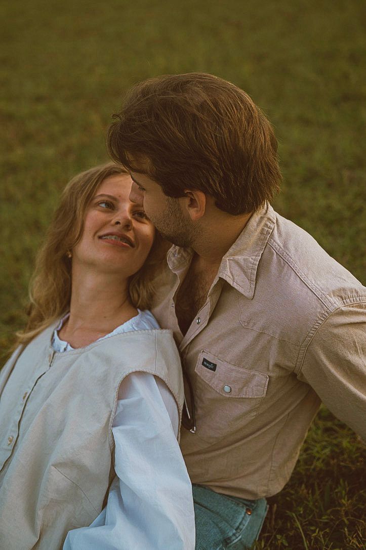 Couples looking at each other during photoshoot in Jacksonville