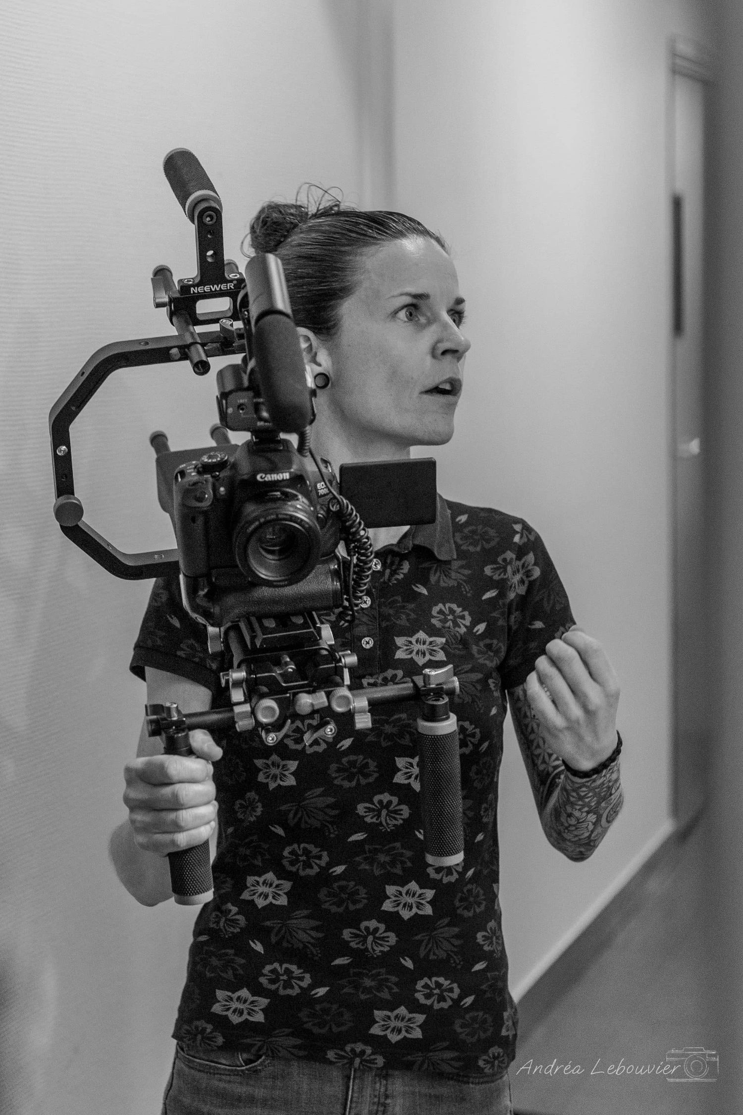Portrait de Maud Roussin par Andréa Lebouvier, lors d'une résidence cinéma, BiTi VOD, Cherbourg, Normandie
